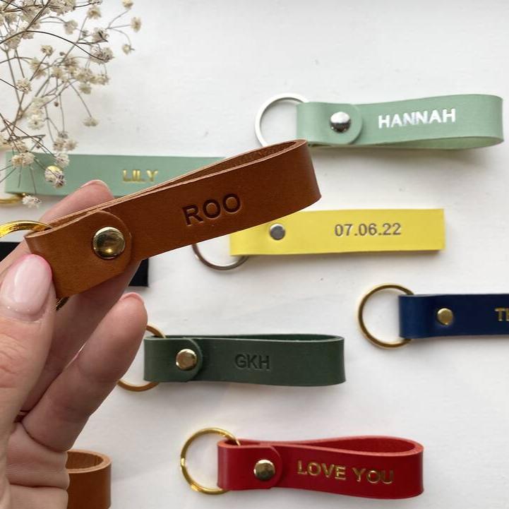Personalised Leather Keyring