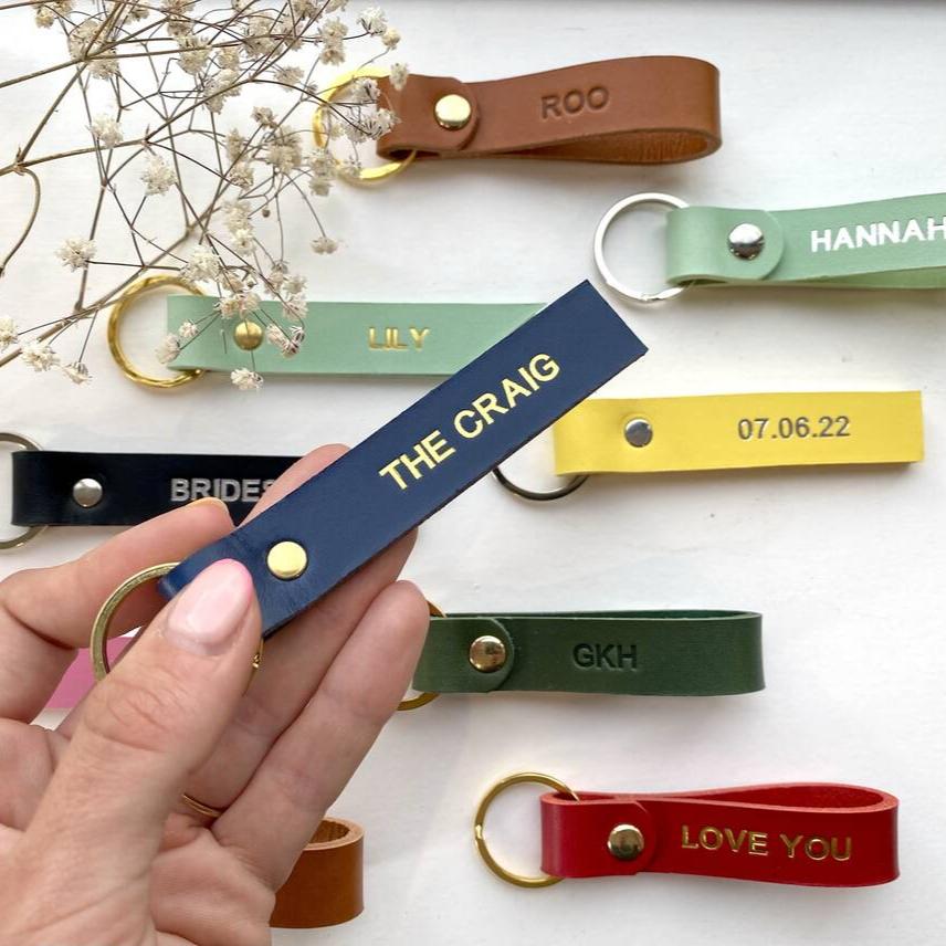 Personalised Leather Keyring