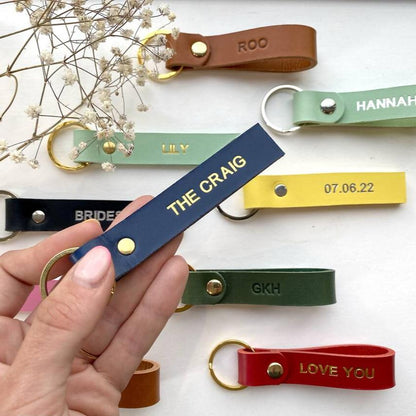 Personalised Leather Keyring